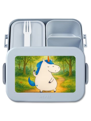 Mr. & Mrs. Panda Lunchbox Einhorn Mann Design ohne Spruch in Blau Pastell