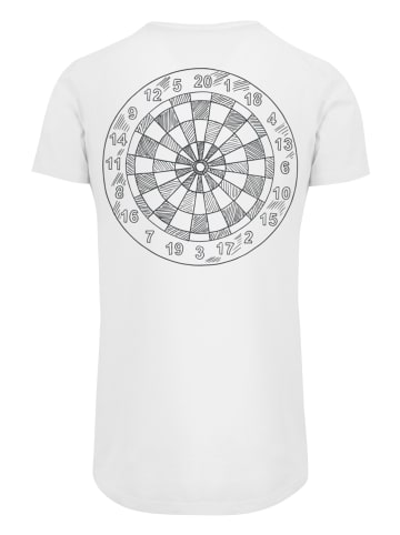 F4NT4STIC Long Cut T-Shirt Darts Arrows Dartpfeile in weiß