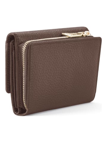 Lazarotti Bologna Leather XL Geldbörse mit Zip-Around Fach Leder 14 cm in taupe