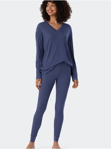 Schiesser Pyjama Modern Rib in Blau