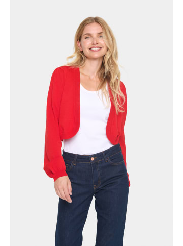 SAINT TROPEZ Strickjacke MilaSZ Gerade Passform in Racing Red