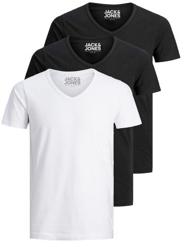 Jack & Jones 3er-Set  T-Shirt in Black/black/white