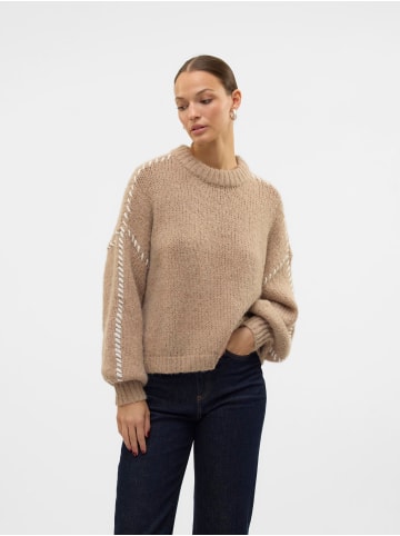Vero Moda Strickpullover in Silver Mink
