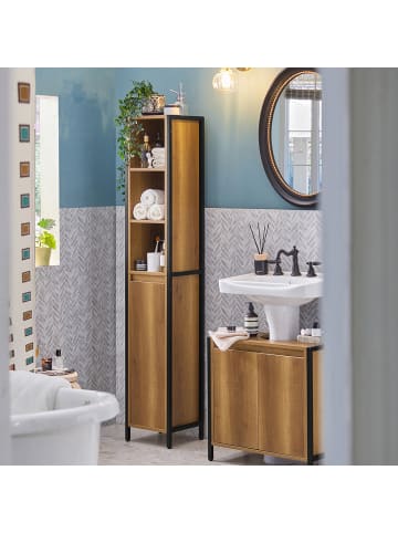 SoBuy Badezimmerschrank in Hellbraun - (W) 28 x (H) 168 x (L) 30 cm