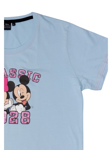 United Labels Disney Minnie Mouse Nachthemd Schlafshirt Pyjama Kurzarm in blau