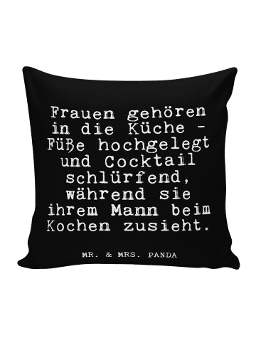 Mr. & Mrs. Panda Polsterkissen Frauen gehören in die... mit Spruch in Schwarz