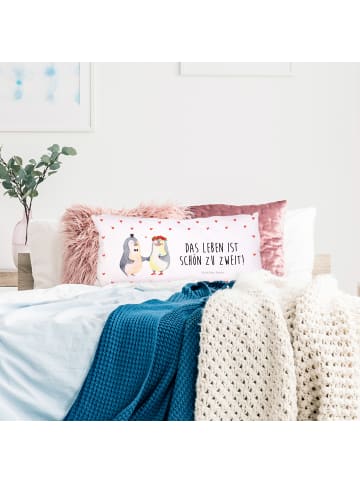 Mr. & Mrs. Panda Kissenbezug Pinguin Heirat mit Spruch in Weiß