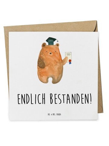 Mr. & Mrs. Panda Grußkarte Bär Prüfung mit Spruch in Weiß