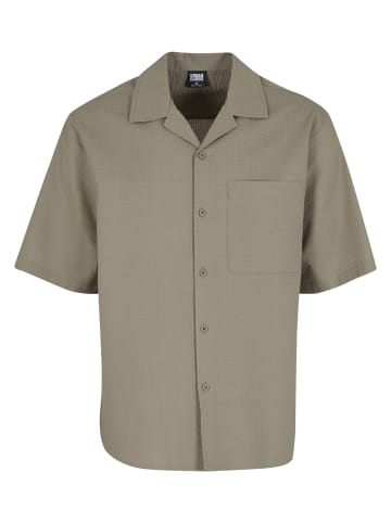 Urban Classics Urban Classics Herren Relaxed Seersucker Short Sleeve Shirt in paleolive