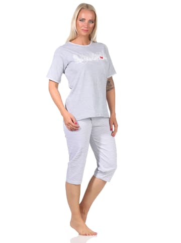 NORMANN CapriSchlafanzug Hose "New York City Loving" - 65221 in Grau