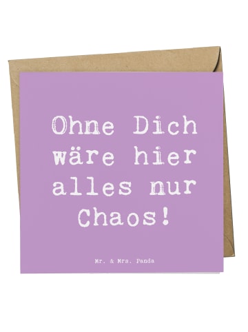 Mr. & Mrs. Panda Doppelkarte Spruch Reinigungskraft Held mit Spruch in Lavendeltraum