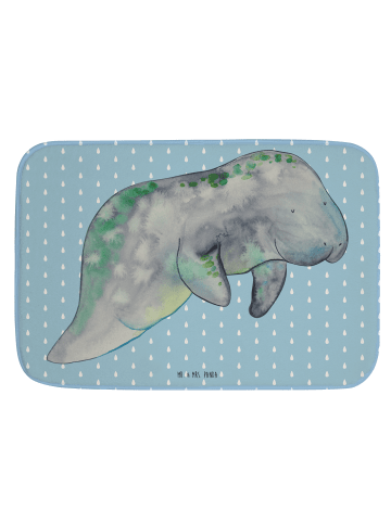 Mr. & Mrs. Panda duschmatte Seekuh Chillen ohne Spruch in Blau Pastell