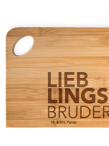 Mr. & Mrs. Panda Schneidebrett Bruder mit Spruch in Braun
