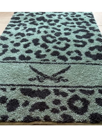 Sansibar Badteppich LEO, 70x120 cm in Grün/Anthrazit