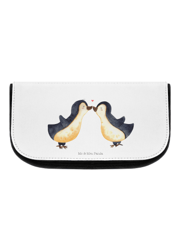 Mr. & Mrs. Panda Kosmetiktasche Pinguin Liebe ohne Spruch in Weiß