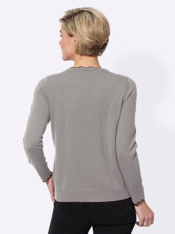 WITT WEIDEN V-Ausschnitt-Pullover in steingrau