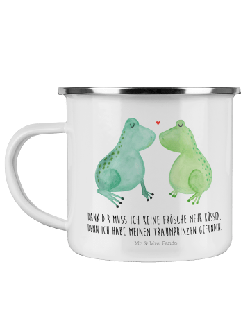 Mr. & Mrs. Panda Pott Frosch Liebe mit Spruch in Weiß