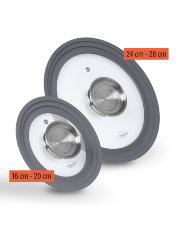 Stoneline Universal Glasdeckel Set mit Aroma-Funktion in Grau