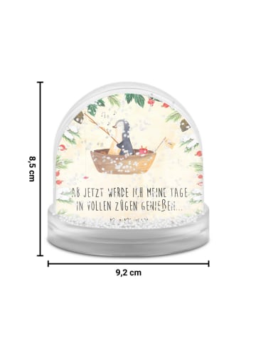 Mr. & Mrs. Panda Schneekugel Pinguin Angelboot mit Spruch in Naturpapier