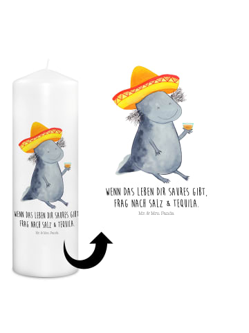Mr. & Mrs. Panda Wachskerze Axolotl Tequila mit Spruch in Weiß