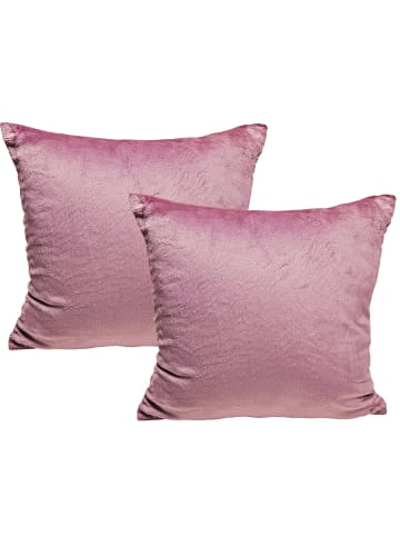JACK 2er Set Teddy Flausch Kissen 50x50cm in Antik Rosa