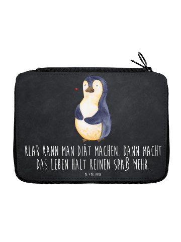 Mr. & Mrs. Panda Federtasche Pinguin Diät mit Spruch in Kreidetafel
