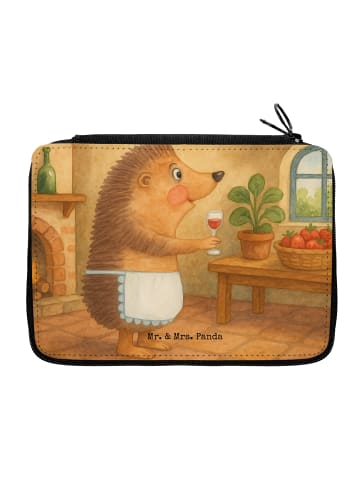 Mr. & Mrs. Panda Federtasche Igel Wein Design ohne Spruch in Weiß