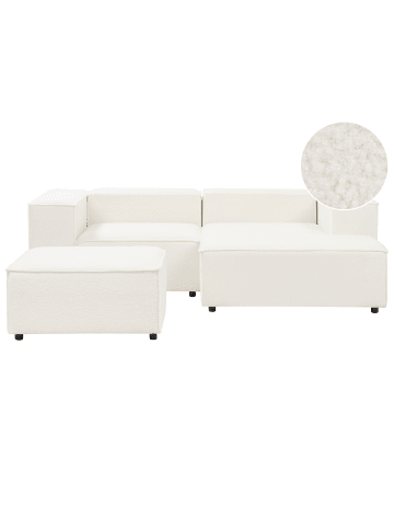 Beliani 3-tlg 2-Sitzer Sofa ARDAL in Weiß/Schwarz