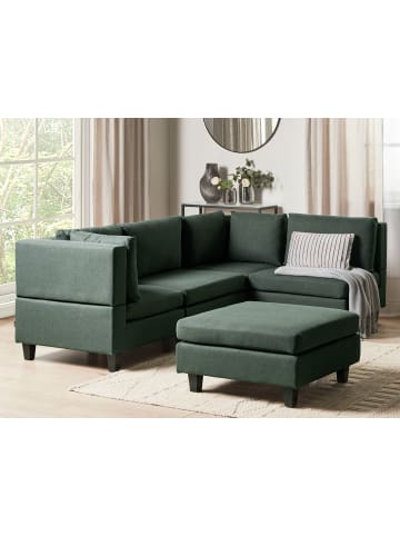 Beliani 5-tlg Ecksofa UNSTAD in Grün/Schwarz