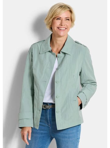 GOLDNER Trenchcoat Übergangsjacke mit Crash-Optik in salbei