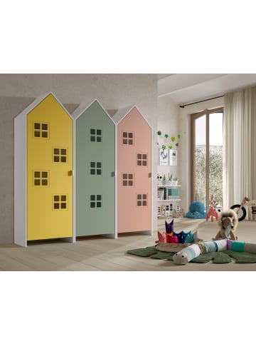 58 aufm Kessel REGALSCHRANK Set Kania 173x37x171 MDF+Holzwerkstoff Weiß /Bunt