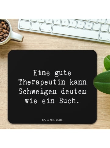 Mr. & Mrs. Panda Maus-Pad Spruch Therapeutin Weisheit mit Spruch in Schwarz