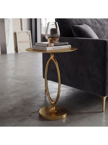 FineBuy Beistelltisch in Gold / Aluminium / 44x44x57