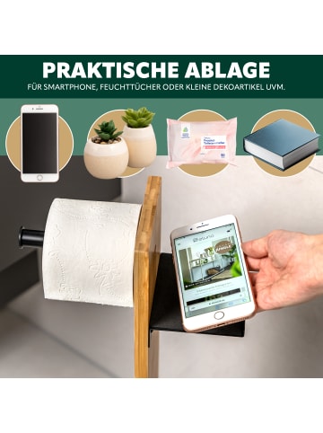 eluno WC-Garnitur Bambus Schwarz