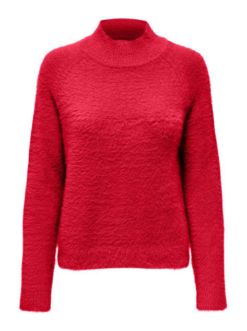 JACQUELINE de YONG Pullover Flauschiger Stehkragen Sweater Gestrickt JDYJOLA in Rot