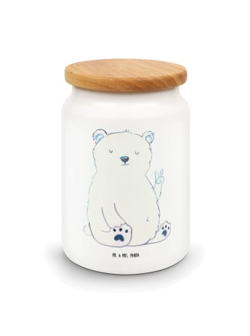 Mr. & Mrs. Panda Teedose Eisbär Faul ohne Spruch in Weiß