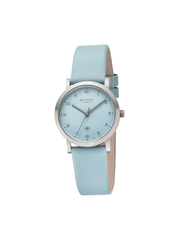 Regent Armbanduhr-Analog hellblau klein (ca. 30mm) Regent Lederarmband