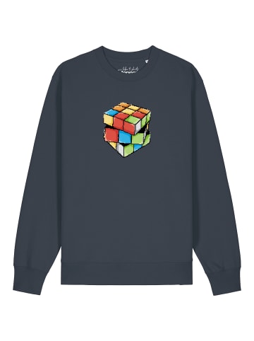 wat? Apparel Sweatshirt Pixel Zauberwürfel in India Ink Grey