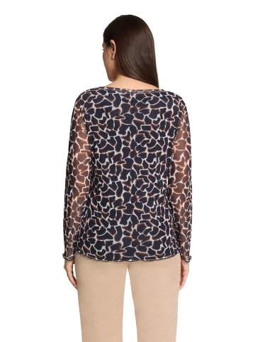 Betty Barclay Langarm-Shirt mit Animalprint in Dark Blue/Brown
