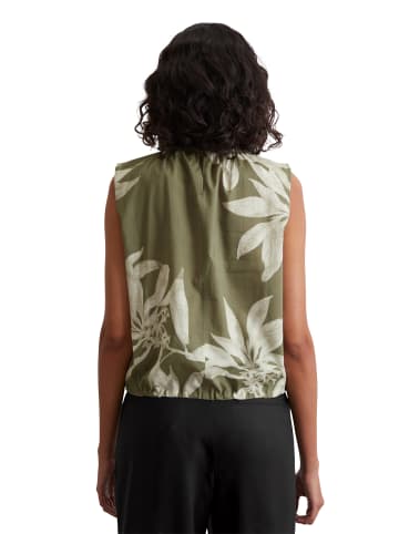 Marc O'Polo Gemustertes Blusen-Top cropped in Medium Green