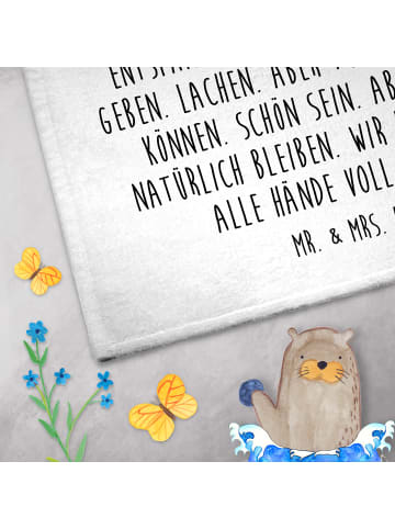 Mr. & Mrs. Panda Handtuch Giraffe Blumenkranz mit Spruch in Weiß