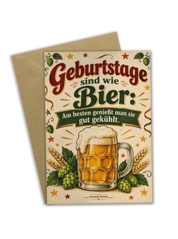 Mr. & Mrs. Panda Geburtstagskarte Bierkrug Retro Design mit Spruch in Weiß