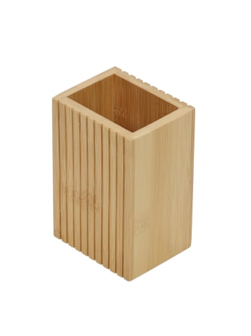 5five Simply Smart Zahnputzbecher TERRE INCONNUE, Bambus in Braun, (B) 6,6 x (H) 12,6 x (L) 8,4 cm