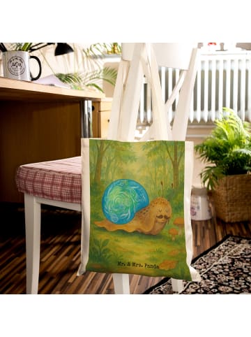 Mr. & Mrs. Panda Shopping Tasche Schnecke Sir Design ohne Spruch in Weiß