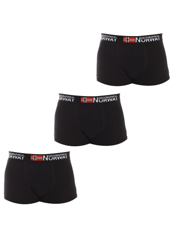 Geographical Norway 3er-Set: Boxershorts in Black
