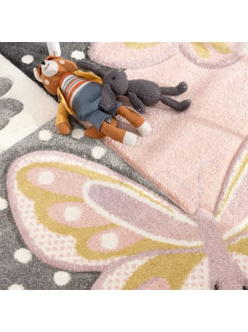 KADIMA DESIGN Kinderteppich Schmetterlinge-Patchwork Kinderzimmer in Mehrfarbig