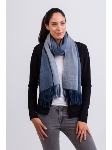 CASH-MERE.CH Bio Schal double face in Blau