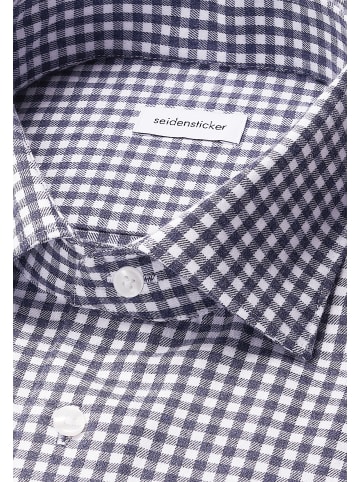 Seidensticker Flanellhemd Shaped in Dunkelblau