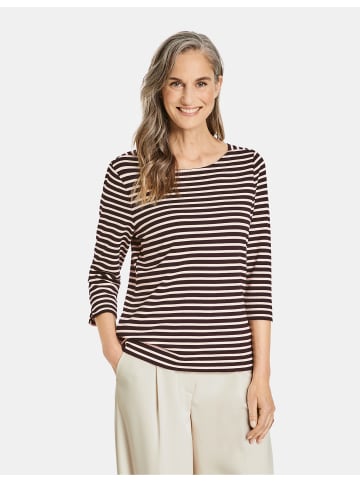 Gerry Weber T-Shirt 3/4 Arm in Schwarz/Ecru/Weiss Ringel