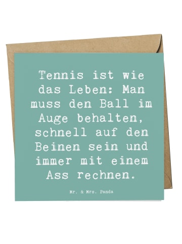 Mr. & Mrs. Panda Einladungskarte Spruch Tennis Lebensweisheit mi... in Meeresbrise